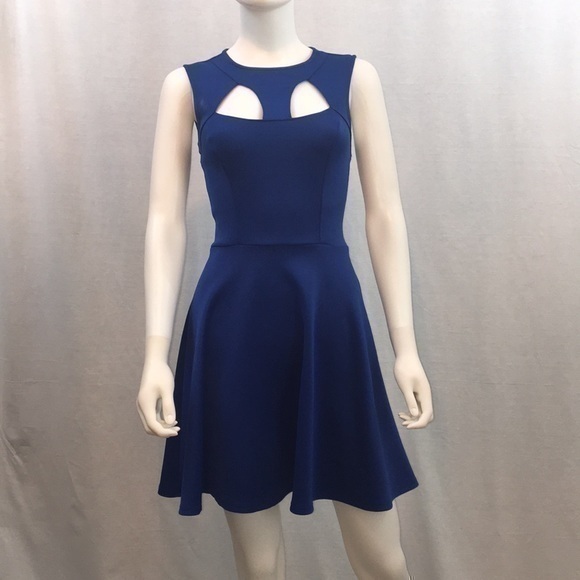 UEC Royal blue fit n flare dress by Guess small - Picture 1 of 8